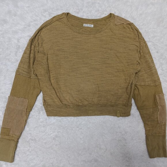 Free People We The Free Women's Patchwork Pullover Long Sleeve Sweater Size M - Picture 2 of 9